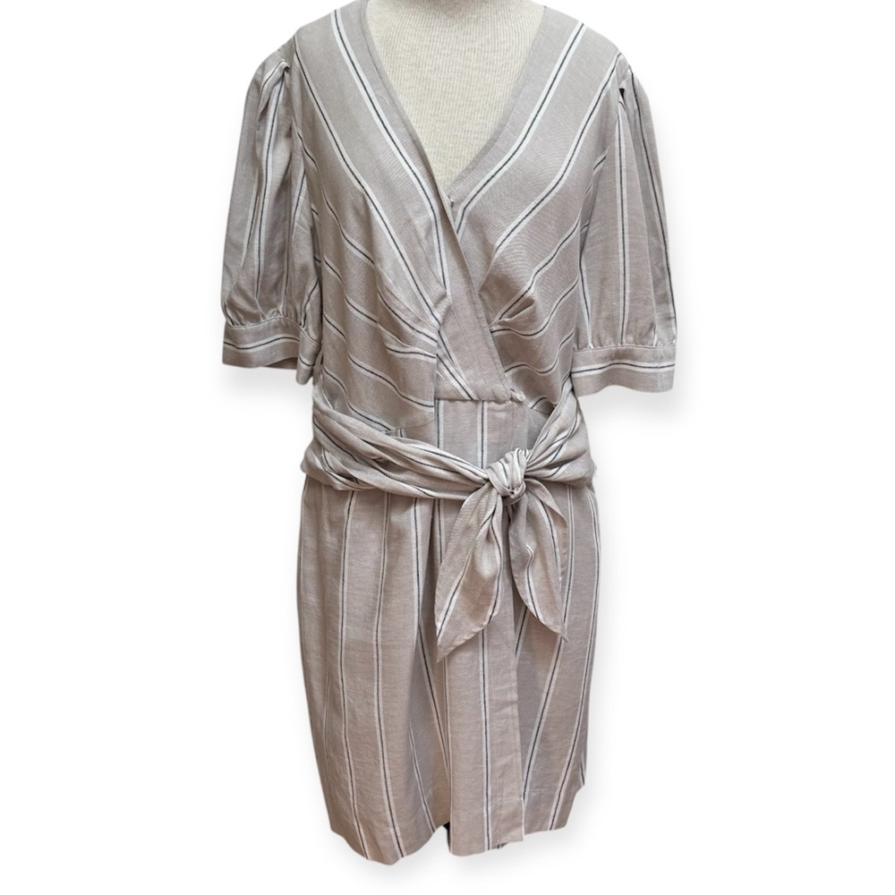 Finley Bohemian Stripe Linen Blend Wrap Dress
